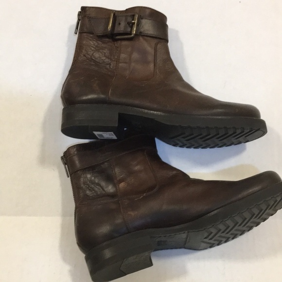 NWT Frye Pippa Leather Ankle Brown Boots - Picture 11 of 13